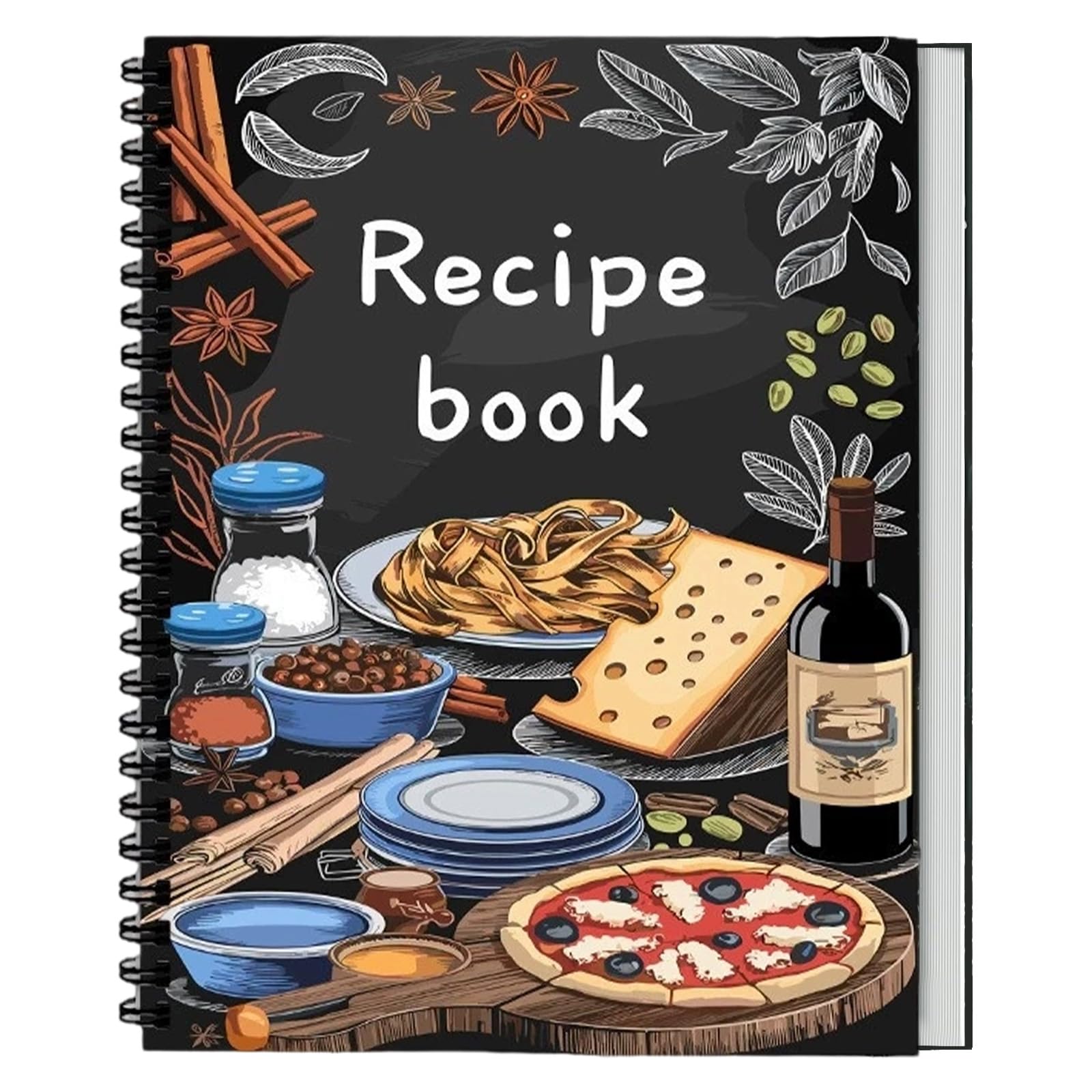 Xkqjlp Blank Recipe Book for Own Recipes Recipe Notebook A5 Spiral Personalised Recipe Book Empty Recipe Journal Blank Recipe Books to Write In Cooking Gifts for Family and Cooking Lover