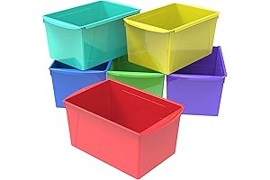 Storex Extra-Large File Storage Classroom Crates for Organizing