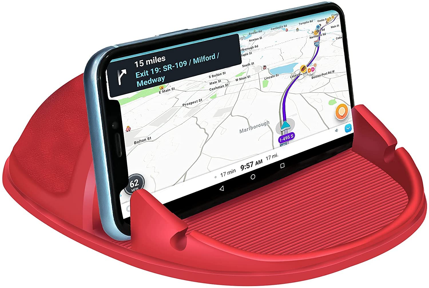 XCLUSY Mobile Mount Silicone Slip Free Phone Holder for Car Dashboard Compatible with iPhone, Samsung, Android Smartphones, GPS Devices and More (B081LX2LY5) Amazon Price History, Amazon Price Tracker