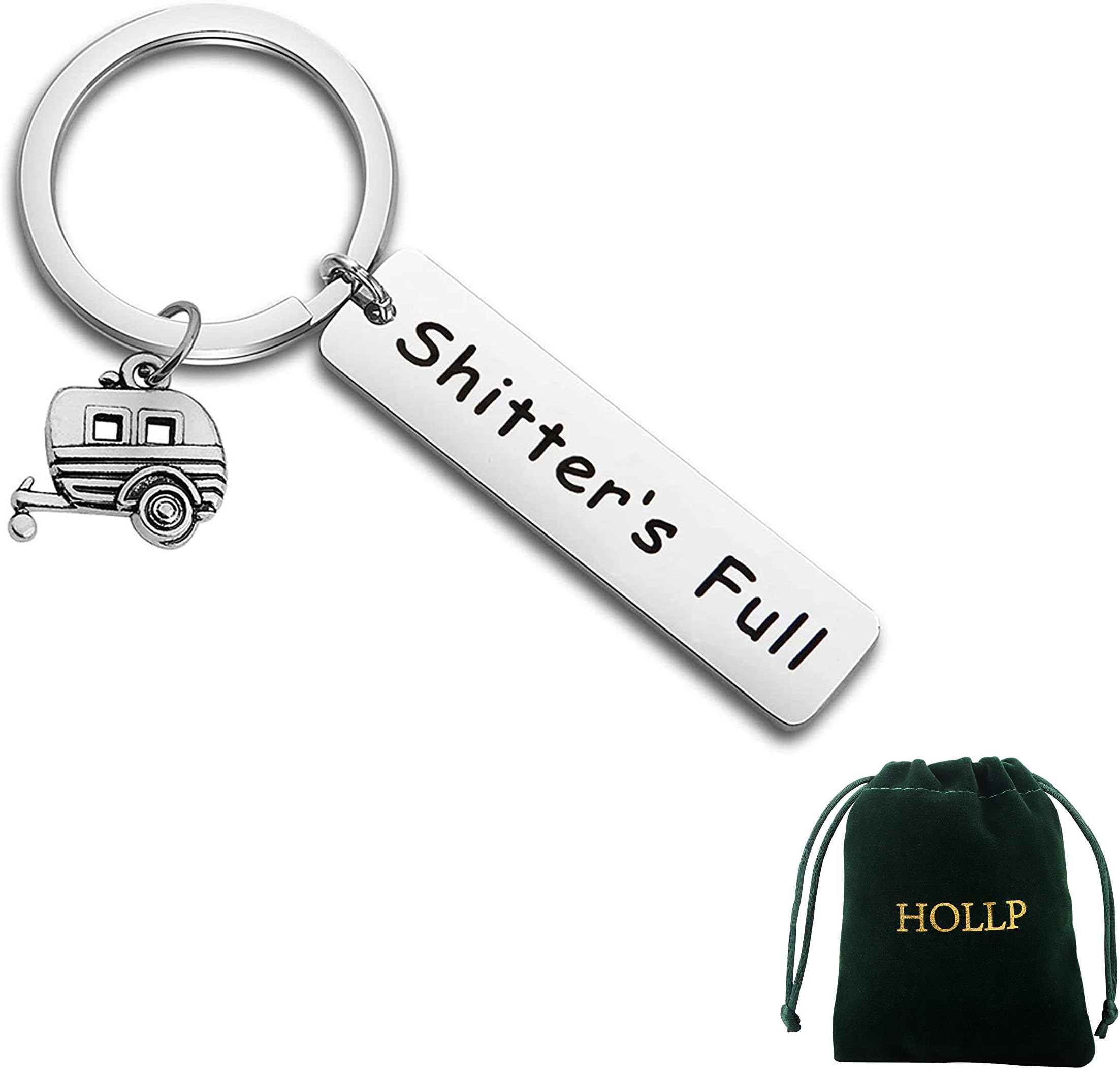 Shitter's Full Keychain Happy Camper RV Keychain Camping Keychain Trailer Christmas Vacation Jewelry