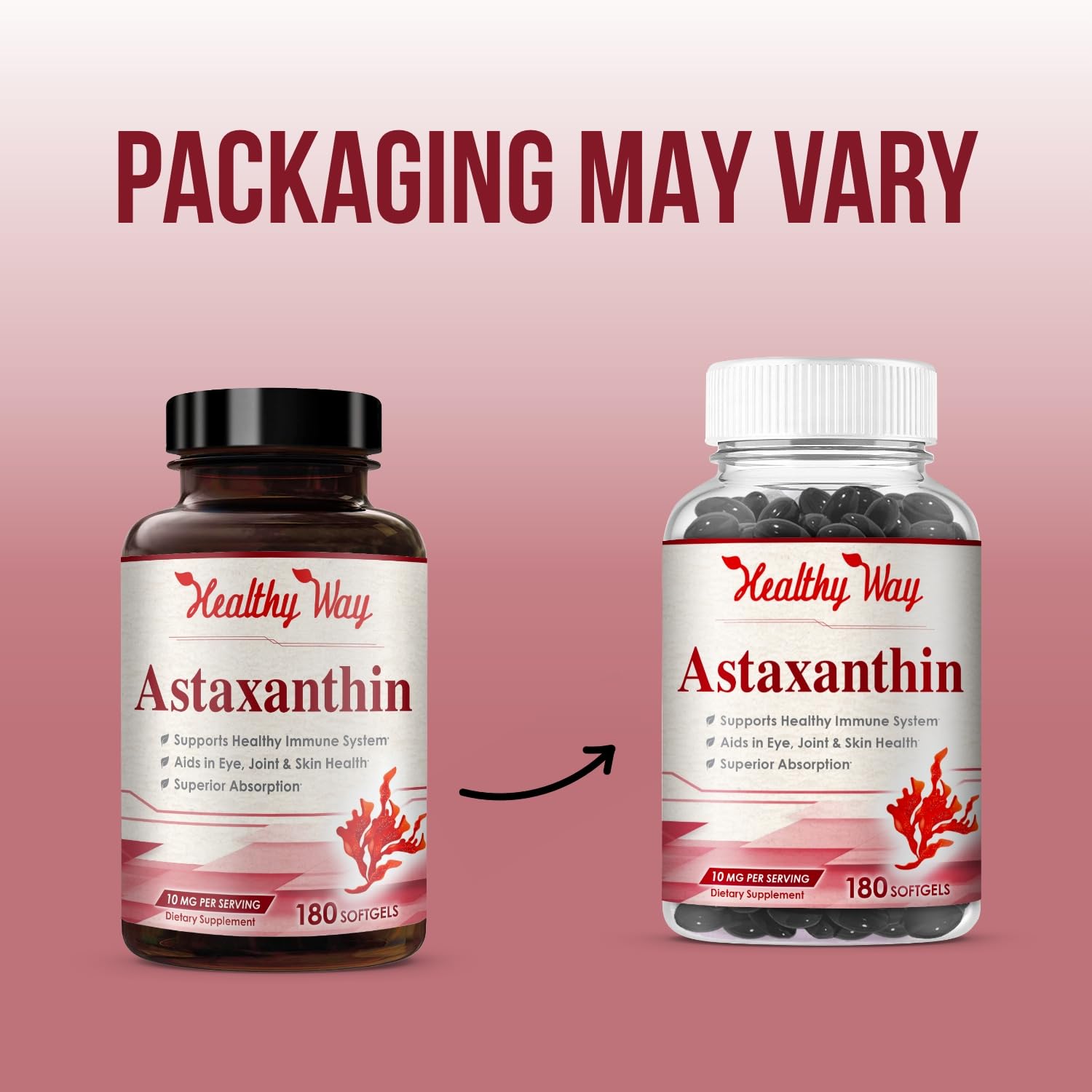Easy Absorption Astaxanthin Supplement - 10mg Astaxanthin from Haematococcus Pluvialis Fresh Microalgae for Skin and Eye Health Support - Rich in Antioxidants and Carotenoids (180 Servings) — Amazon image 2