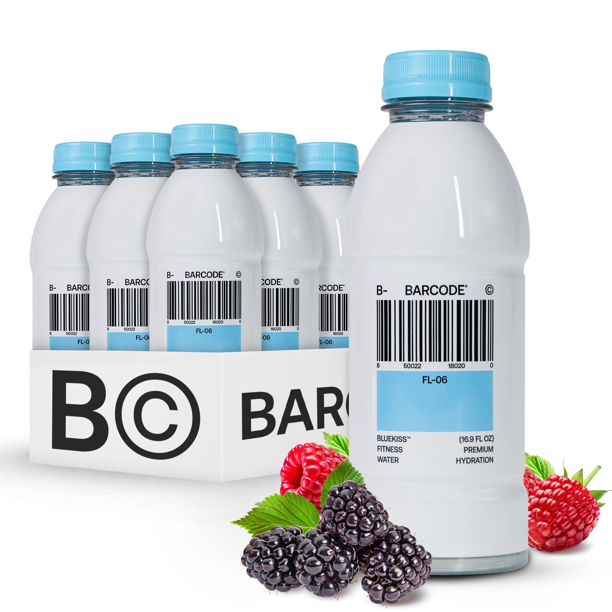 Barcode with Electrolytes, BLUEKISS (12 Pack) - Premium Hydration, No Added Sugar - Adaptogen-Powered Plant-Based Beverage - 12 Vitamins & Minerals for Immunity & Performance