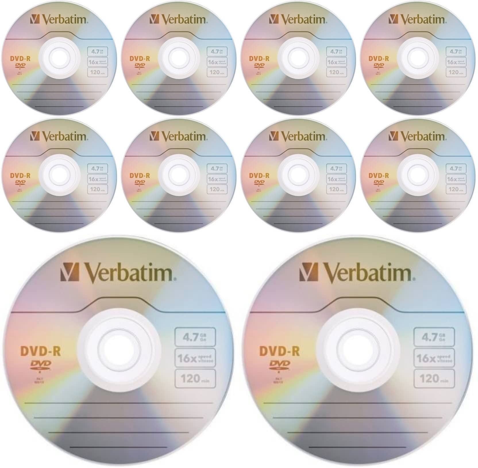 Blank DVD-R 4.7 GB 16X Speed Professional Disk Pack of (10)
