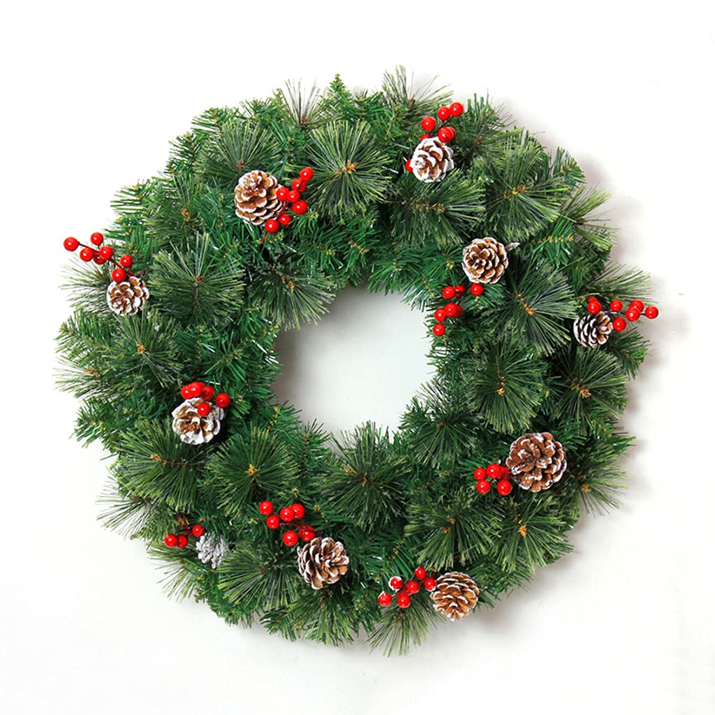 Guirlande de Noël en cônes de pin vert déco porte entrée Thanksgiving 60cm