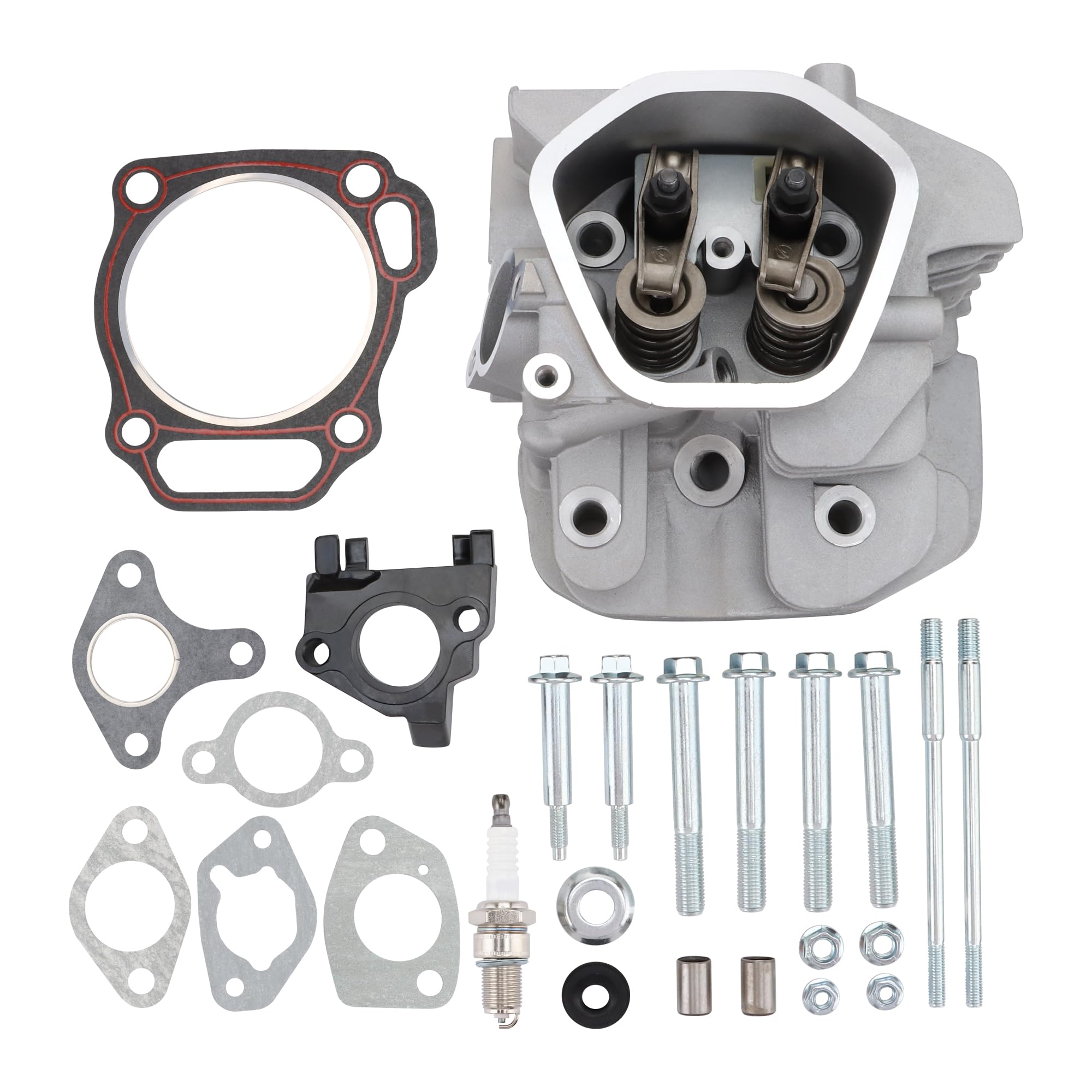 GOOFIT Zusammengesetzter Zylinderkopf Wippen Ventile Federn Dichtungen Bolzen Ersatz für 188F GX340 GX390 11HP 13HP 12200-ZF6-406 12391-ZE2-000