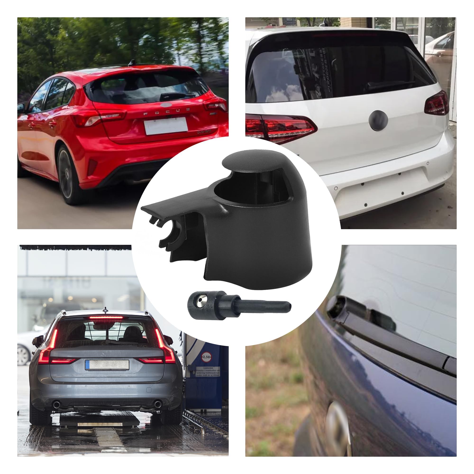 Nasadka do tylnej wycieraczki, osłona tylnej wycieraczki, dysza natryskowa, wycieraczki do Golf 5, Transporter, T5, Passat Touran, Polo, Tiguan Scirocco (czarna)