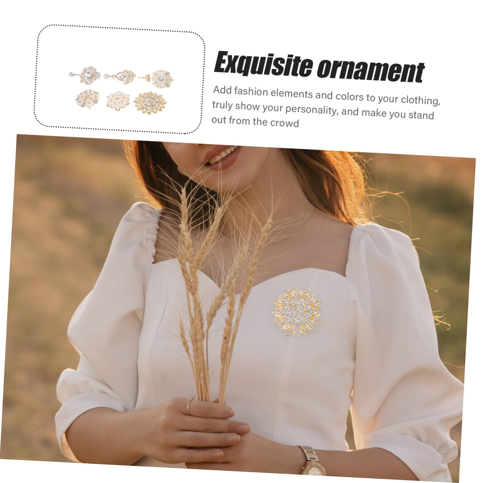 6pezzi Spilla Strass di Perle da Sposa Pinza per Damigella d Onore Spilla da Bavero Creativa per Donna Adatta Cocktail Appuntamenti e Feste