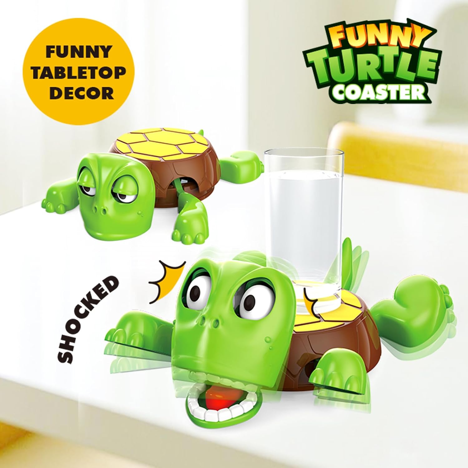 Color Land Gravity - Powered Funny Turtle Coaster Tea Cup Holder, A Fun and Functional Coaster for Your Coffee Table Decor Cute Stuff Funny Gifts image 2