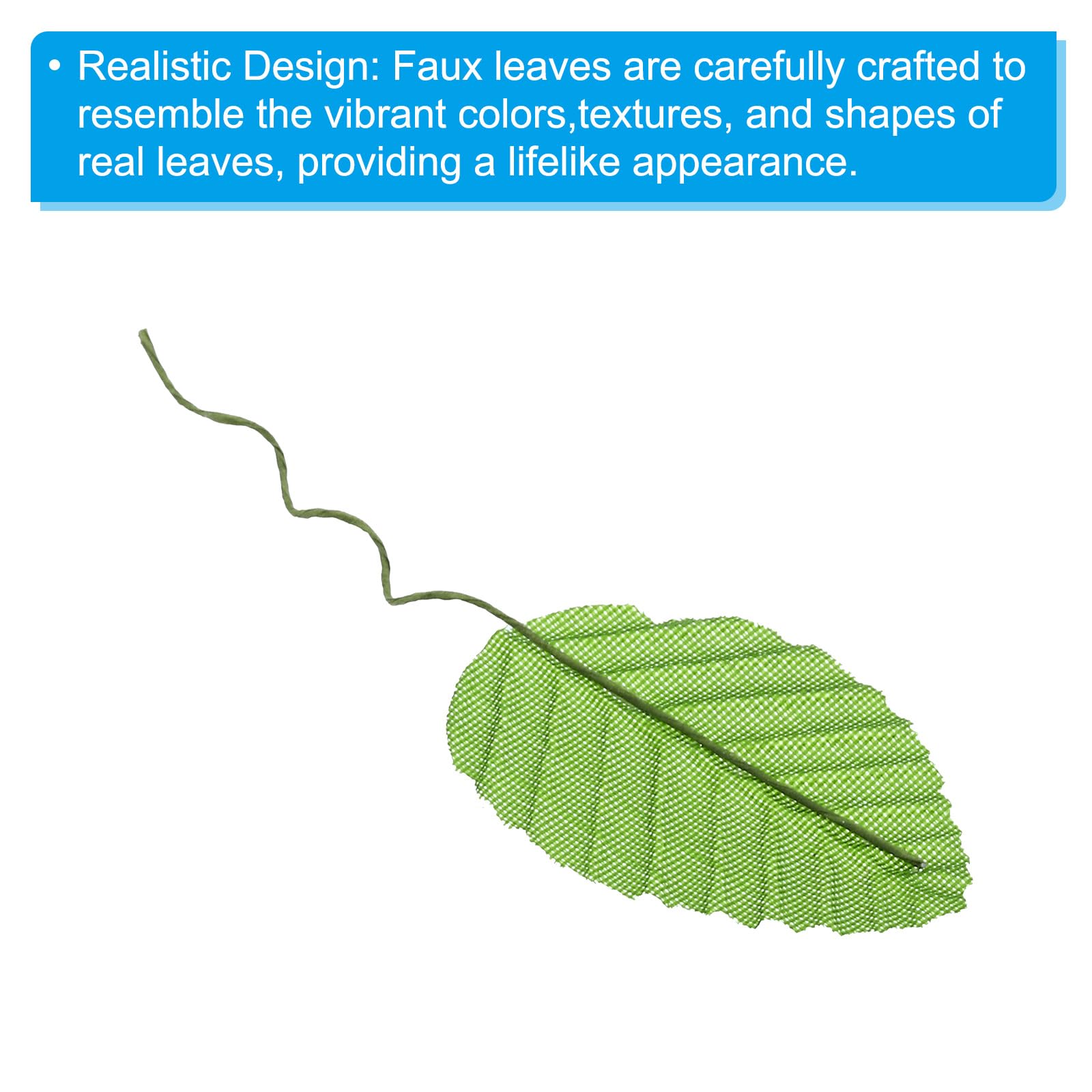 PATIKIL Green Artificial Leaves with Stems - Image 3
