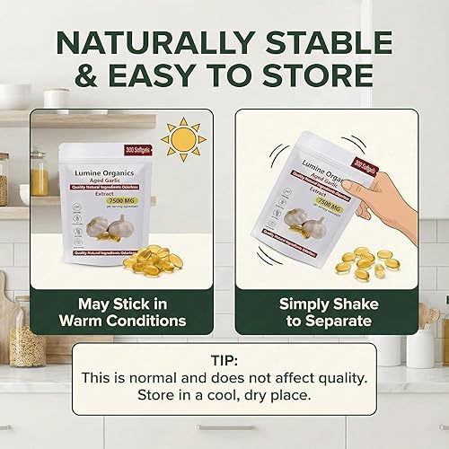 Miniatura 5 de Lumine Organics Aged Garlic,Louma Aged Garlic,7500mg Odorless Organic Garlic Supplement,All-Natural (1pcs)