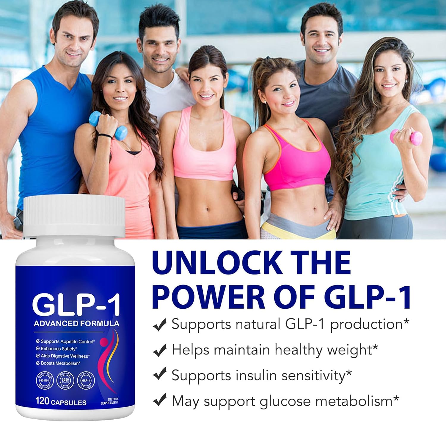 JWUOCBF GLP-1 Supplement, GLP Activate Natural Formula Supplement for Women & Men, Supports for Gut Health & Metabolism,Multiple Probiotics & Vitamins - Image 6