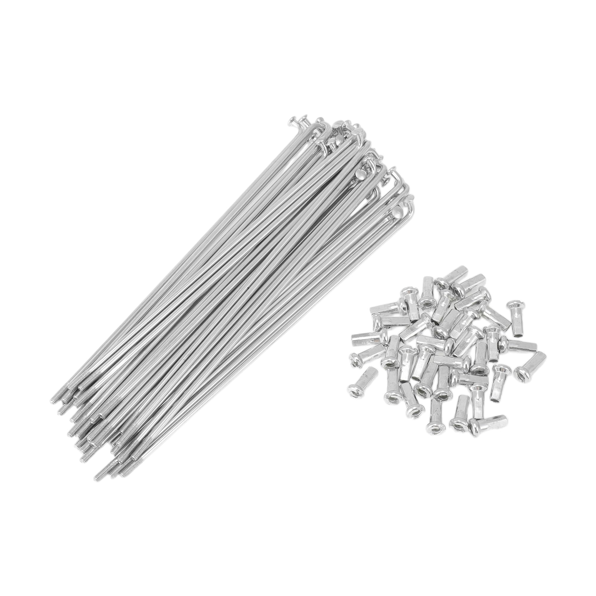 Motoforti 36 Set 12G Bicycle Spokes 148mm Bike Wheel Spokes 45 Steel Galvanized Silver Tone