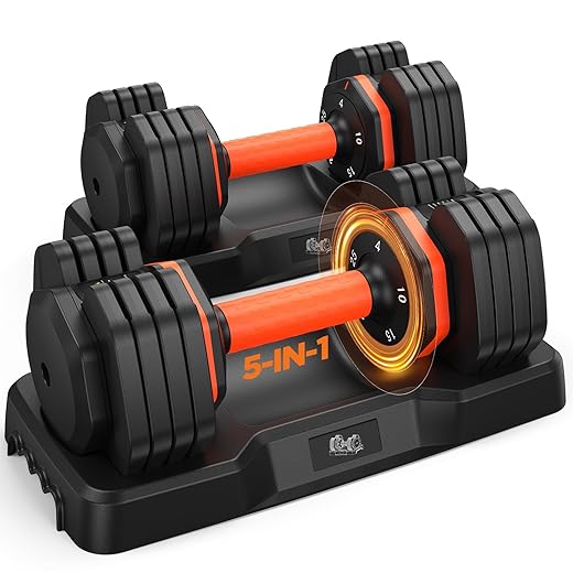 Adjustable Dumbbell Set (15-55lbs each) - $129.99