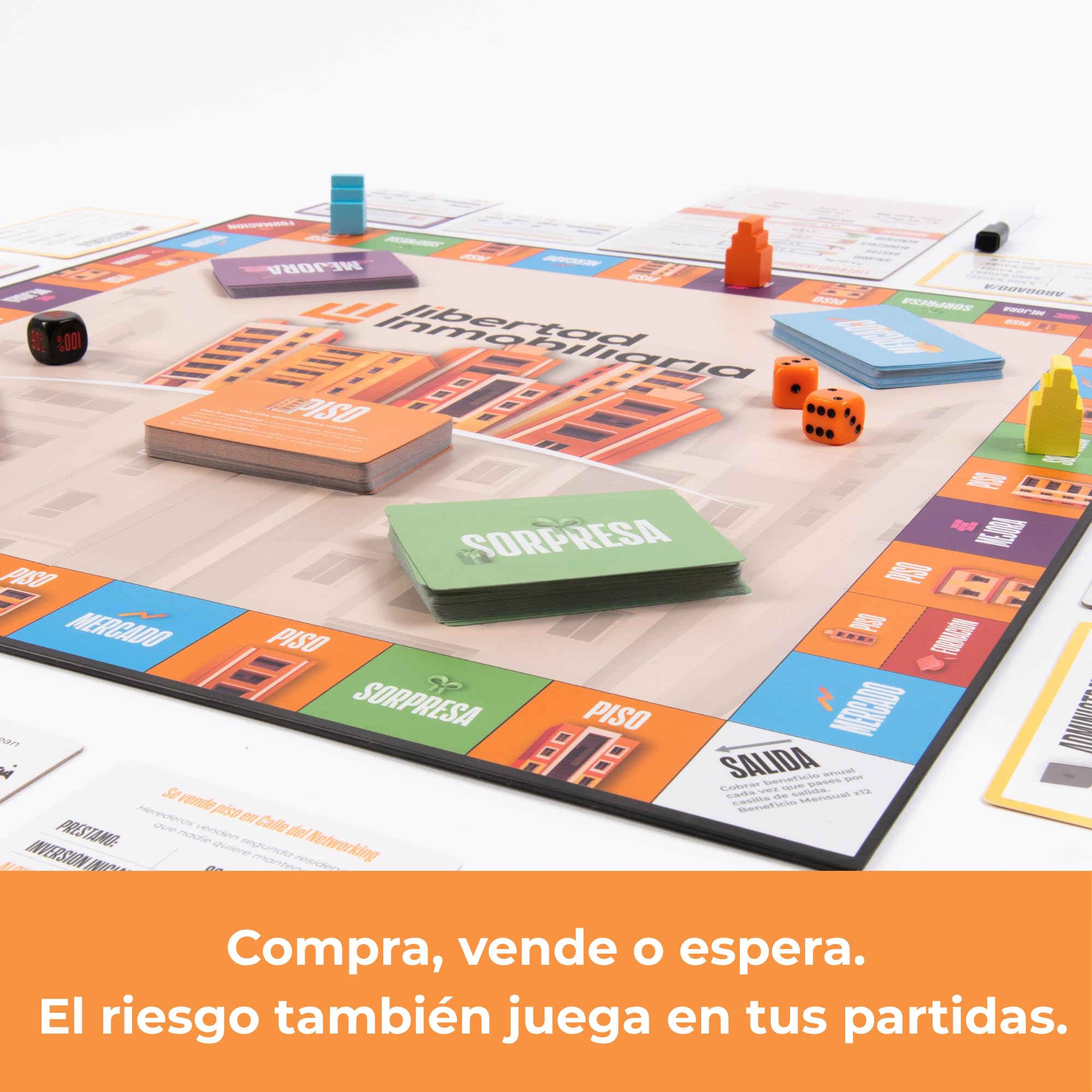 LIBERTAD INMOBILIARIA | Juego de Mesa Educativo | Juegos de Mesa Adulto Aprender a Invertir | Board Games Libertad Financiera Inversión Inmuebles | Juego de Mesa Adulto y Niños +14 años | Carlos Galan