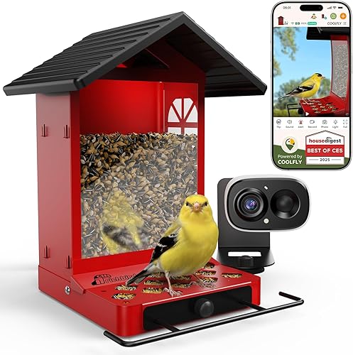Smart Bird Feeder with Camera, 2.5K Ultra-HD Live Stream Bird House Camera, Free AI Identify Bird Species, Solar Powered Bird Feeder with 2.4L Large Capacity, Gift for Men Women Bird Lovers