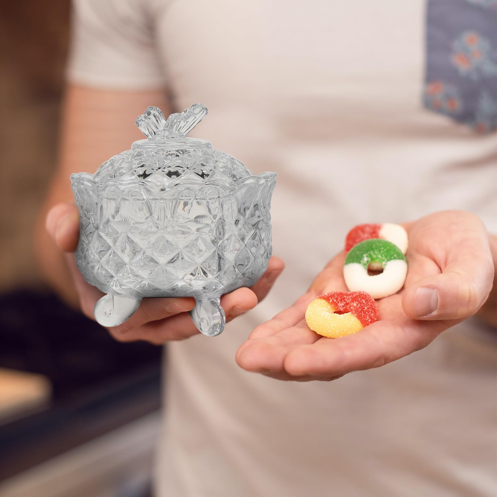 Homoyoyo 2 Piezas Tarros de Cristal Transparentes para Dulces con Tapa Contenedores de Almacenamiento Prácticos para Snacks y Caramelos Diseño Elegante y Funcional para Cocina y Hogar