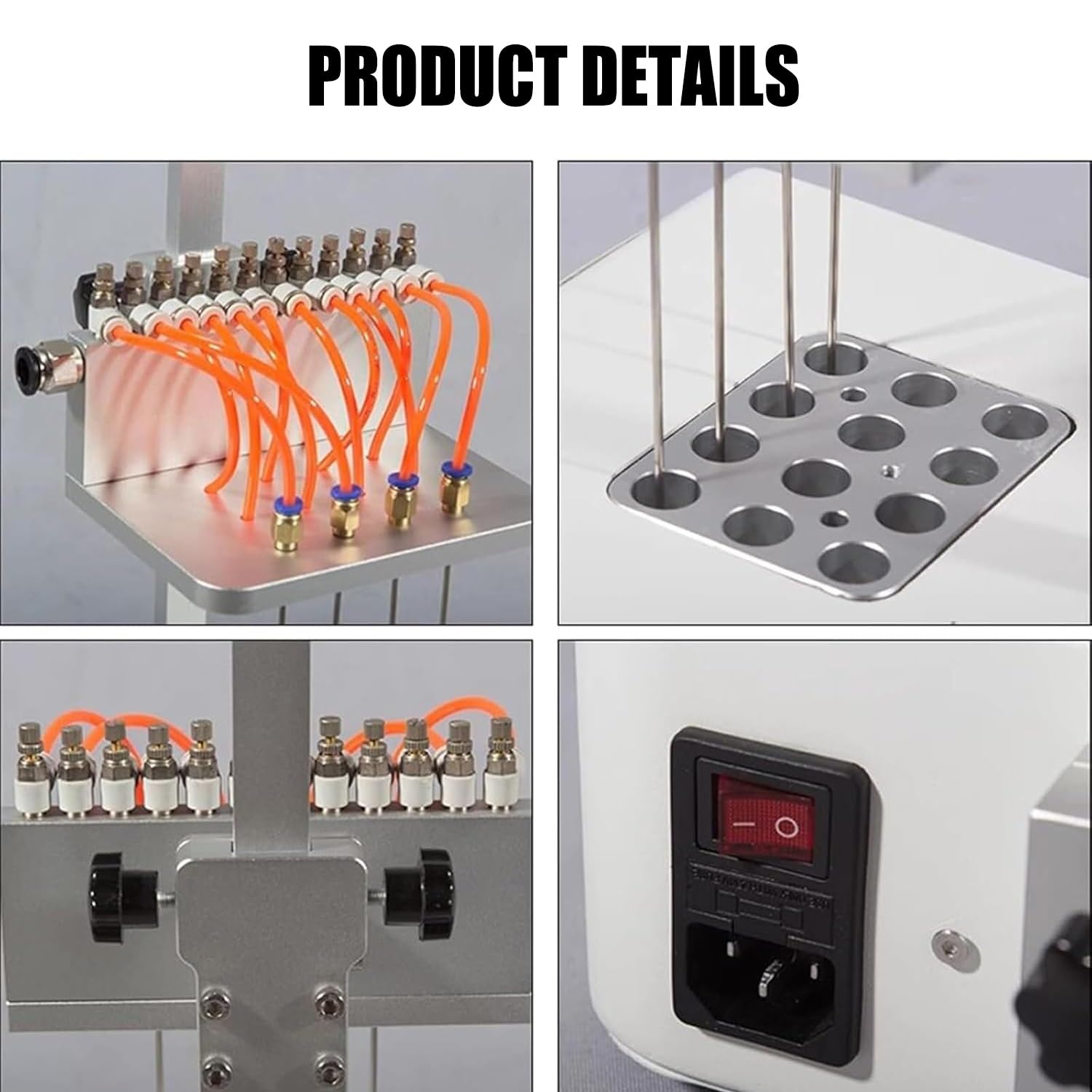 Concentrador de muestra de nitrógeno, evaporador de altura ajustable con conector de cobre, control de tiempo y temperatura para análisis y pruebas de laboratorio