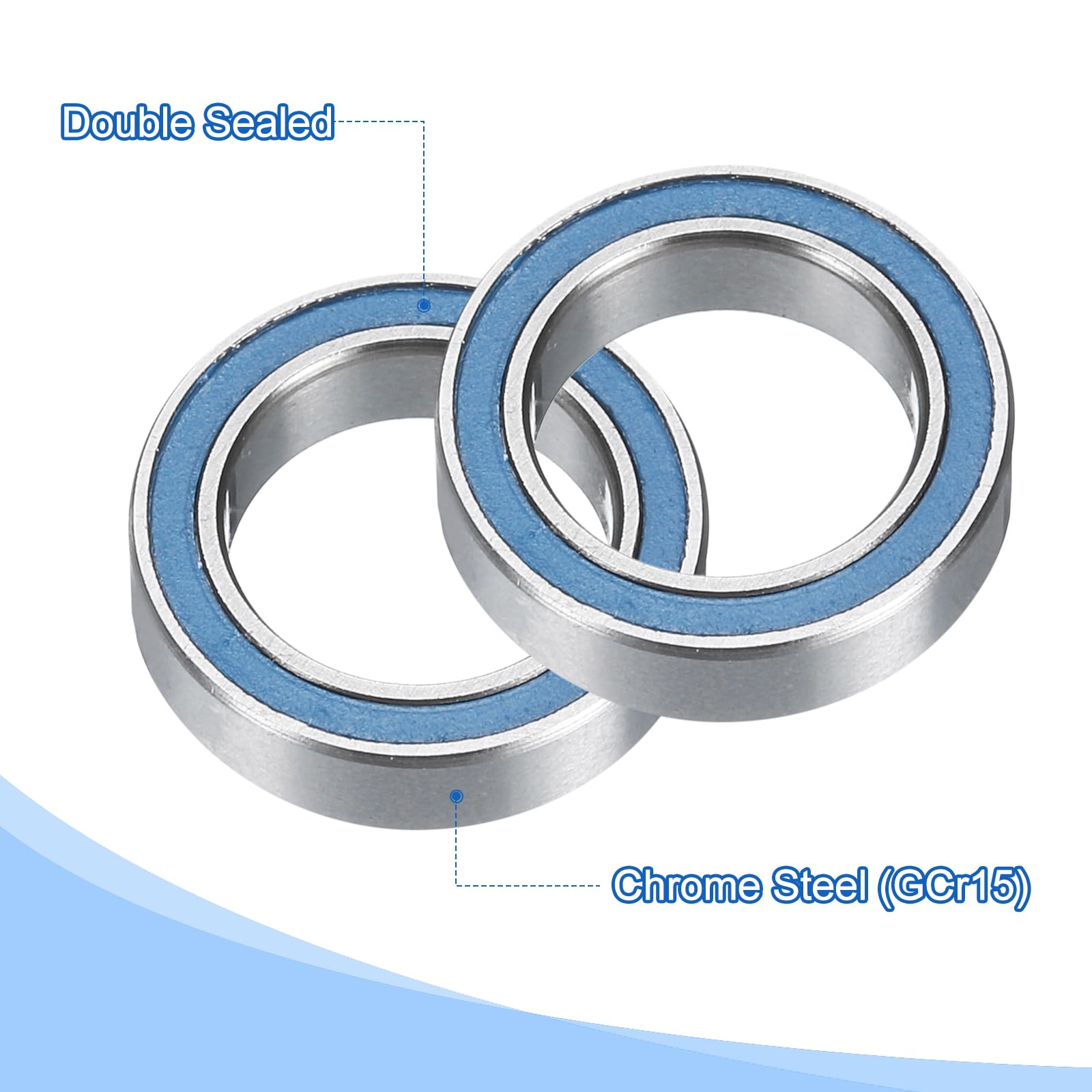QUARKZMAN 8 sztuk 6700-2RS sztywne łożyska kulkowe 10x15x4mm stal chromowana podwójne uszczelnione łożyska precyzyjne łożyska, P6 (ABEC3), niebieski