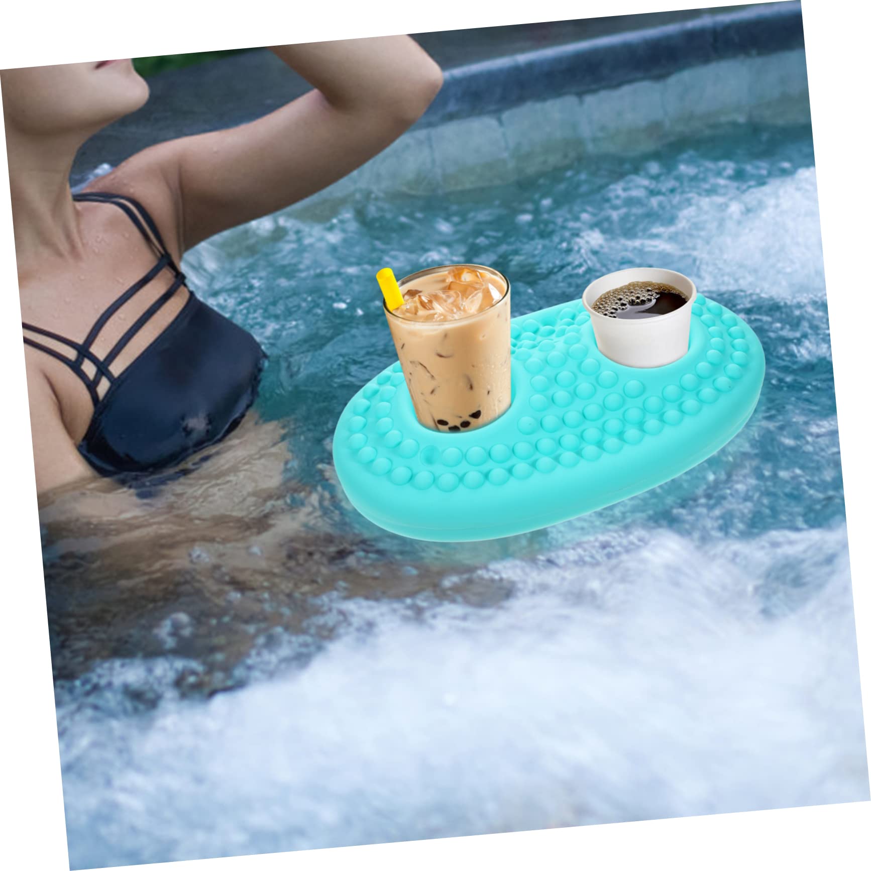 Portabicchieri da Piscina Galleggiante in Silicone per Ragazzo Ragazza | Gonfiabile Porta Bevande, Piscina Gonfiabile, Festa Estiva, Water Games, Beach Party
