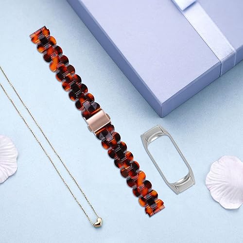 Miniatura 2 de MVRYCE Mi Band 7 Resin Barcelet Strap, 5.7-8.0 Inch Replacement Band Lightweight Resin Wristband Double Button Folding Clasp Watchbands Compatible