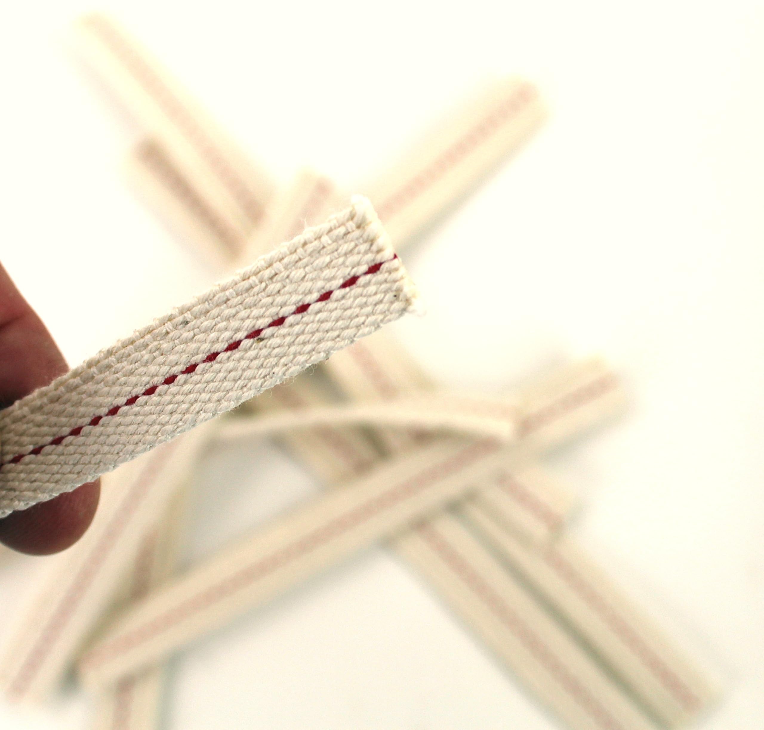 10 stoppini da 12 cm in 100% cotone filo rosso 12,5 mm di larghezza + esattamente compatibile con lanterna 276 e altre lanterne a petrolio, stoppino piatto durevole e sicuro