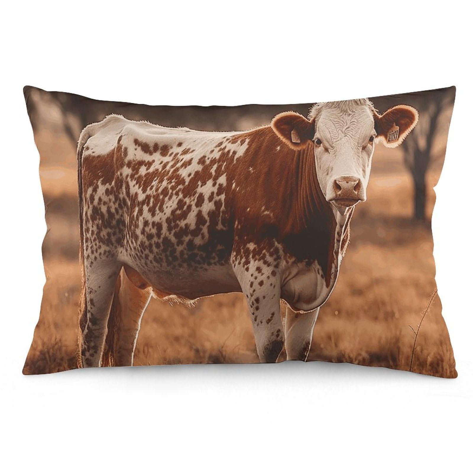NTVOWPZO 2 Pack Decoration Throw Pillow Covers 12 "x20 Pillowcases Covers Cow Standing Pillowcases Modern Farmhouse Home Decor Sofa Cushions Covers for Couch Bed Living Room