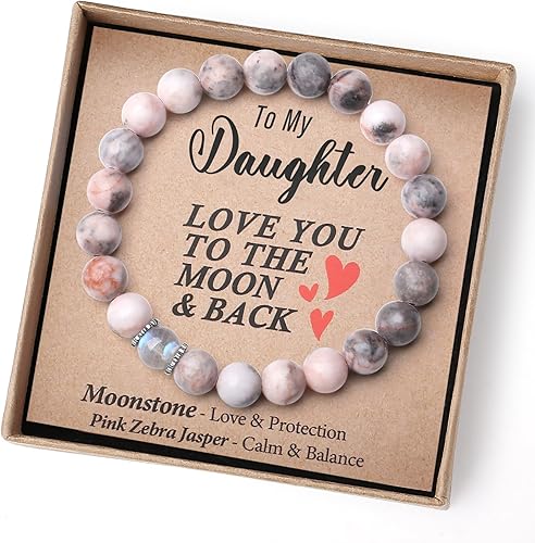 Vista 6 de Regalos de Navidad para hija, nieta, sobrina, amor, protección, pulsera de cristal natural con significado, regalos hechos a mano