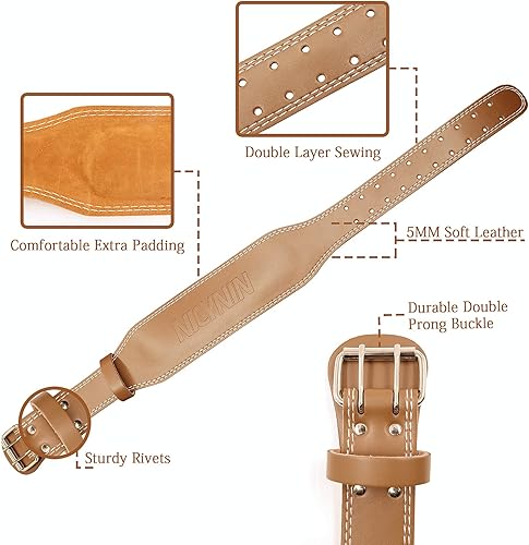 Miniatura 2 de Cinturón de cuero para levantamiento de pesas, cinturón de levantamiento de pesas de 4 pulgadas de ancho para hombres y mujeres, cinturones de