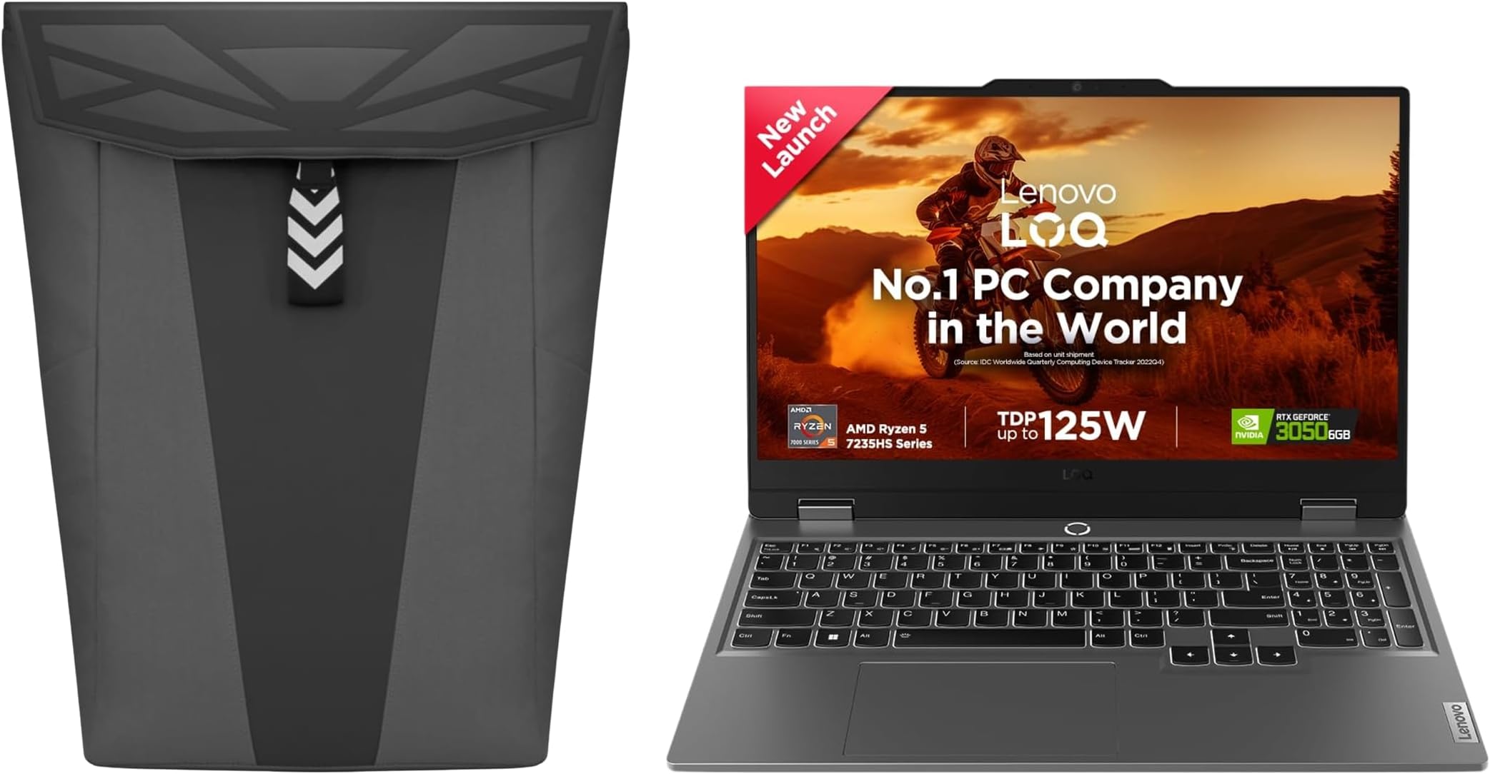 Lenovo LOQ 2024 AMD Ryzen 5 7235HS 15.6" (39.6cm) 144Hz 300Nits FHD IPS Gaming Laptop (24GB/512GB SSD/Win/NVIDIA RTX 3050 6GB/Grey/2.4Kg), 83JC0078IN +GB400 Backpack