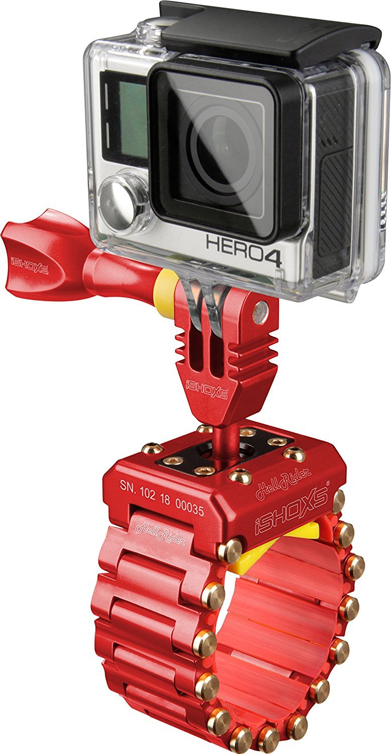 iSHOXS Hell Rider | Universele Action camera houder | Compatibel met GoPro Hero 13 12 11 10 9 DJI Insta360 Akaso | Action Cam-accessoires voor alle profielen | 15-42 mm | 360° graden