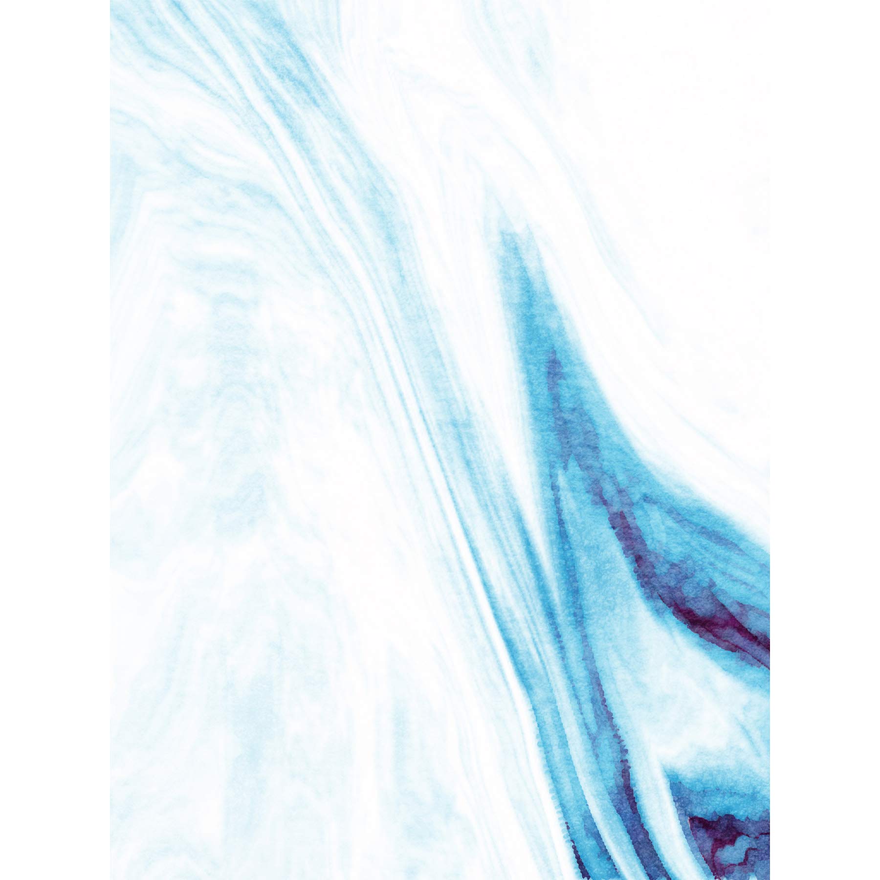 Wee Blue Coo Abstract Blue Watercolour Waves Large Art Print Poster Wall Decor