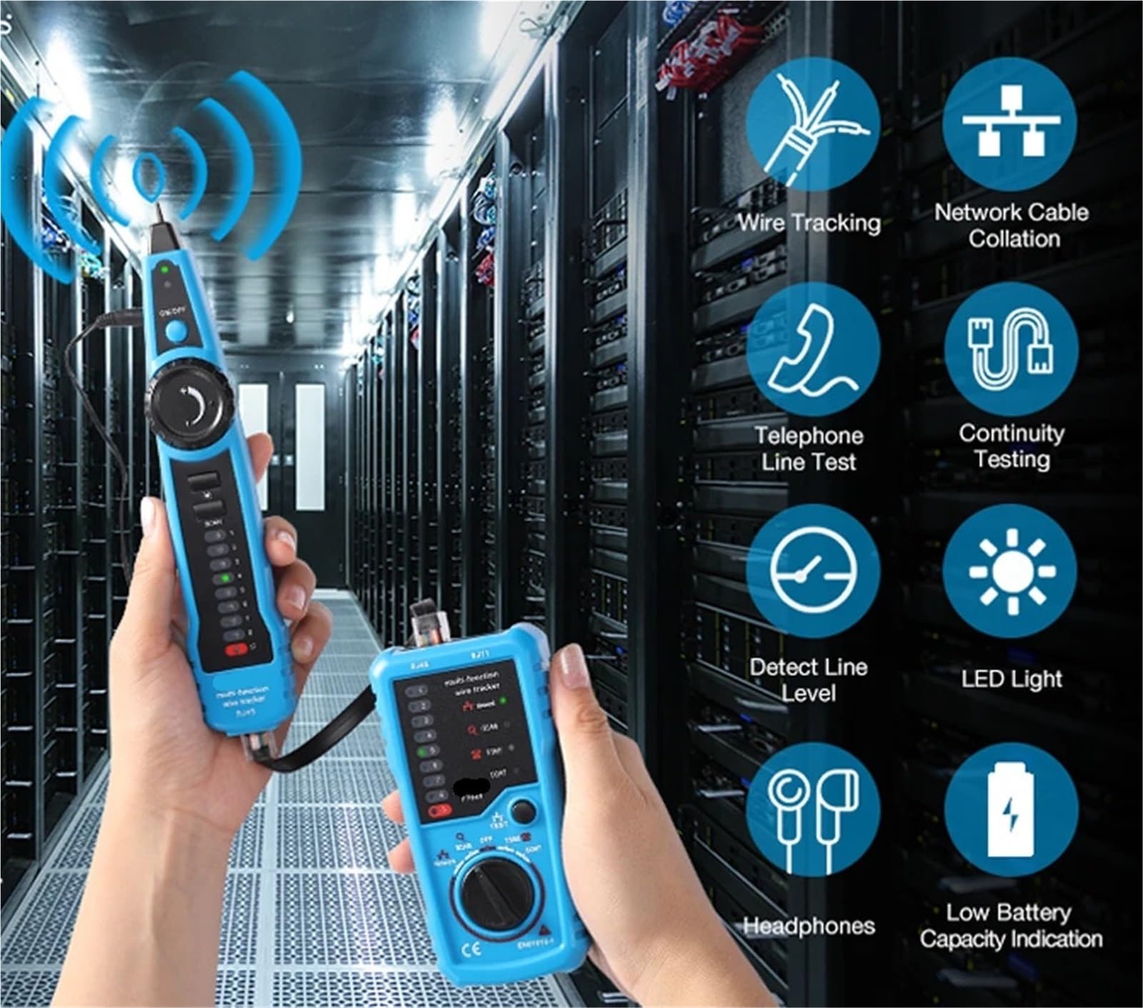 RJ11 RJ45 Cat5 Cat6 Tracciatore di cavi telefonici Toner tracciamento Ethernet LAN Tester rete Trova linea Prove di trasmissione