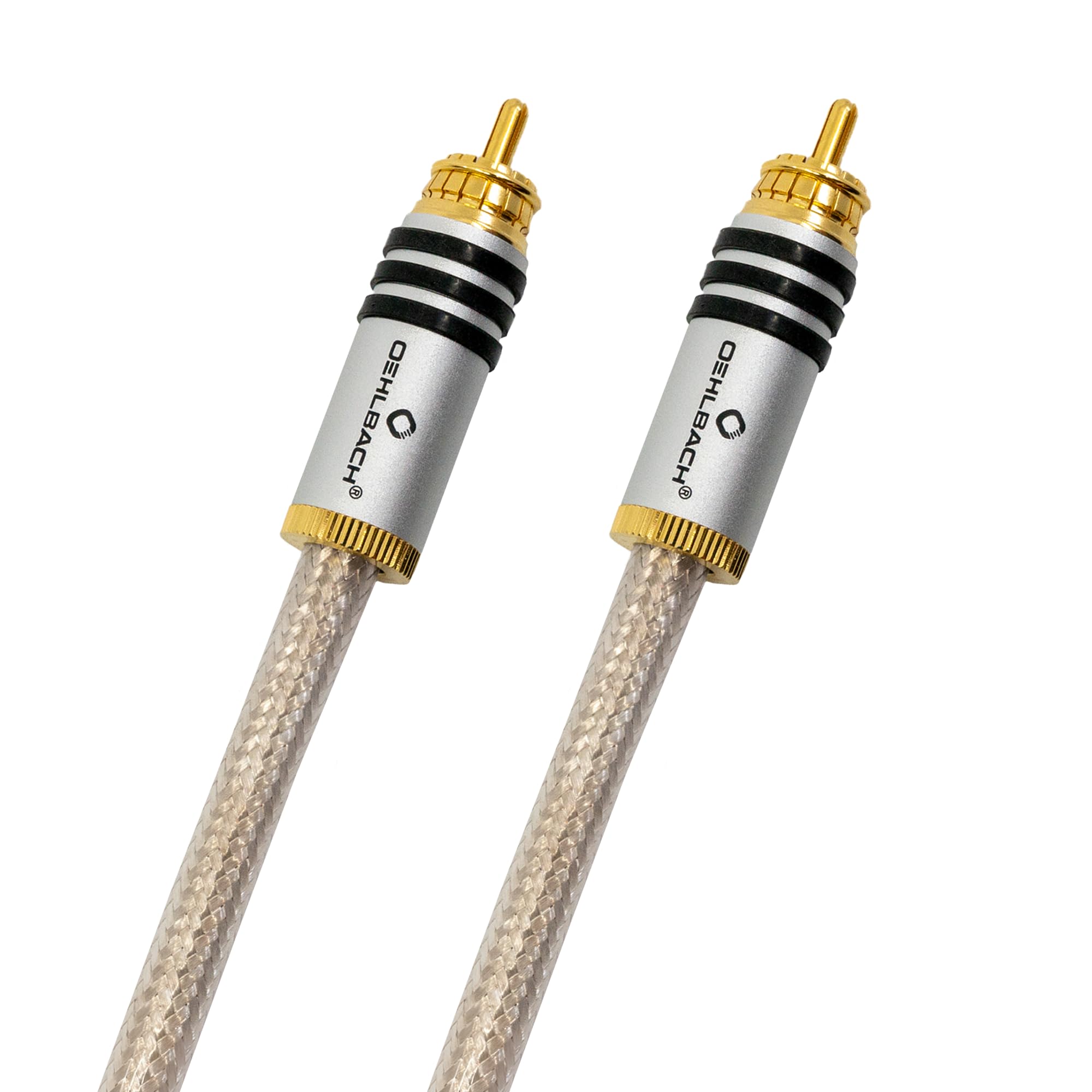 Oehlbach SilverShield Flex - Cable RCA digital de alta calidad SPOFC (75 ohmios, 0,5 m), color plateado transparente