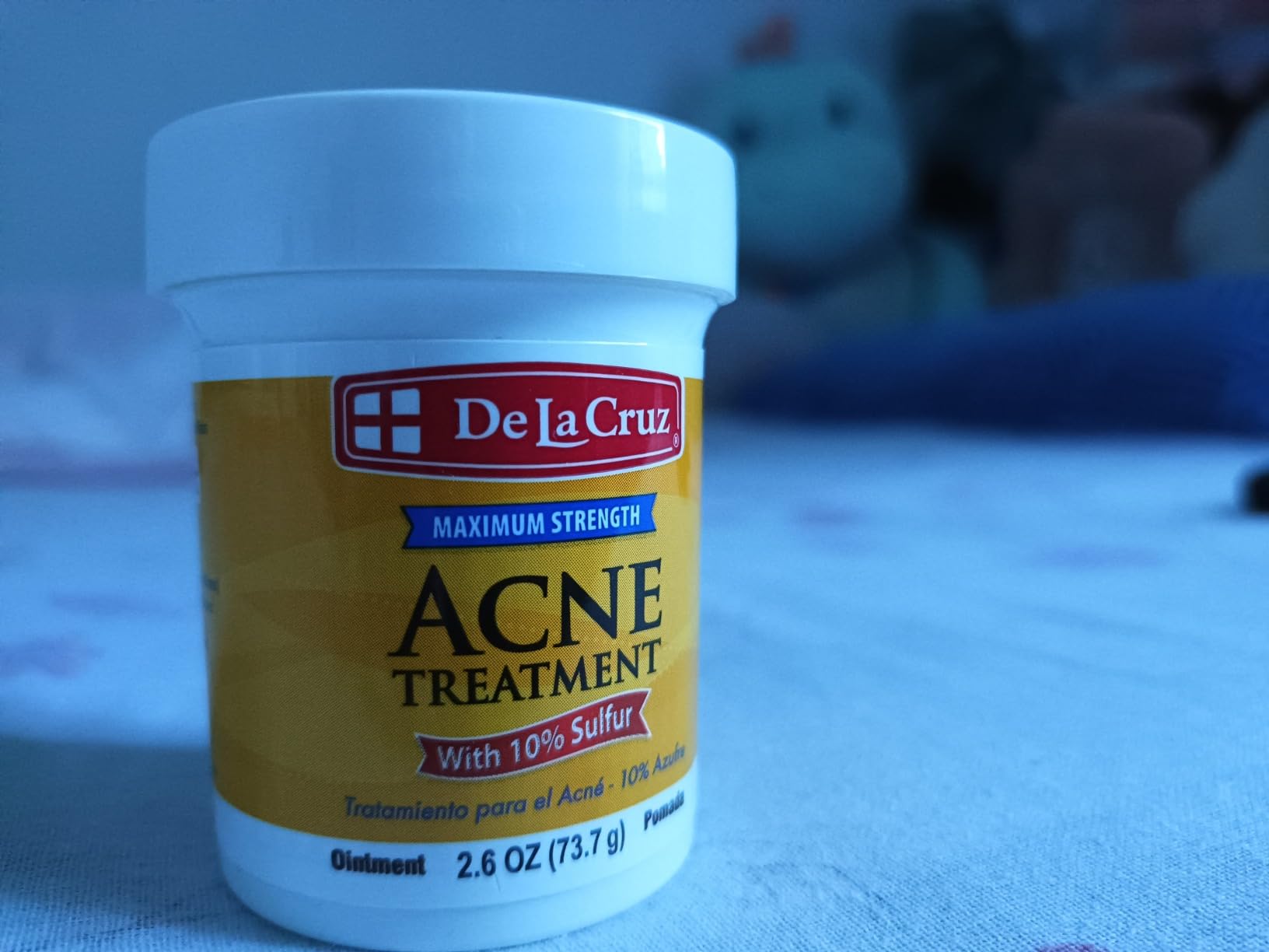 De La Cruz 10% Sulfur Ointment - Cystic Acne Treatment for Face and Body - Daily 10 Min Spot Treatment Mask - Safe and Effective Game Changing Hormonal Acne Treatment that Clears Up Pimples - 2.6 oz