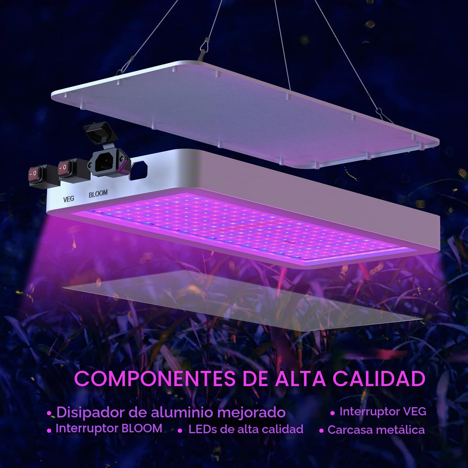 Lixada Lámpara para Plantas 80W (216 LEDs), Lámpara de Crecimiento de Plantas de Espectro Completo, Espectro Completo Impermeable, para Ipara Semillas, Flores, Invernaderos y Jardinería de Interior