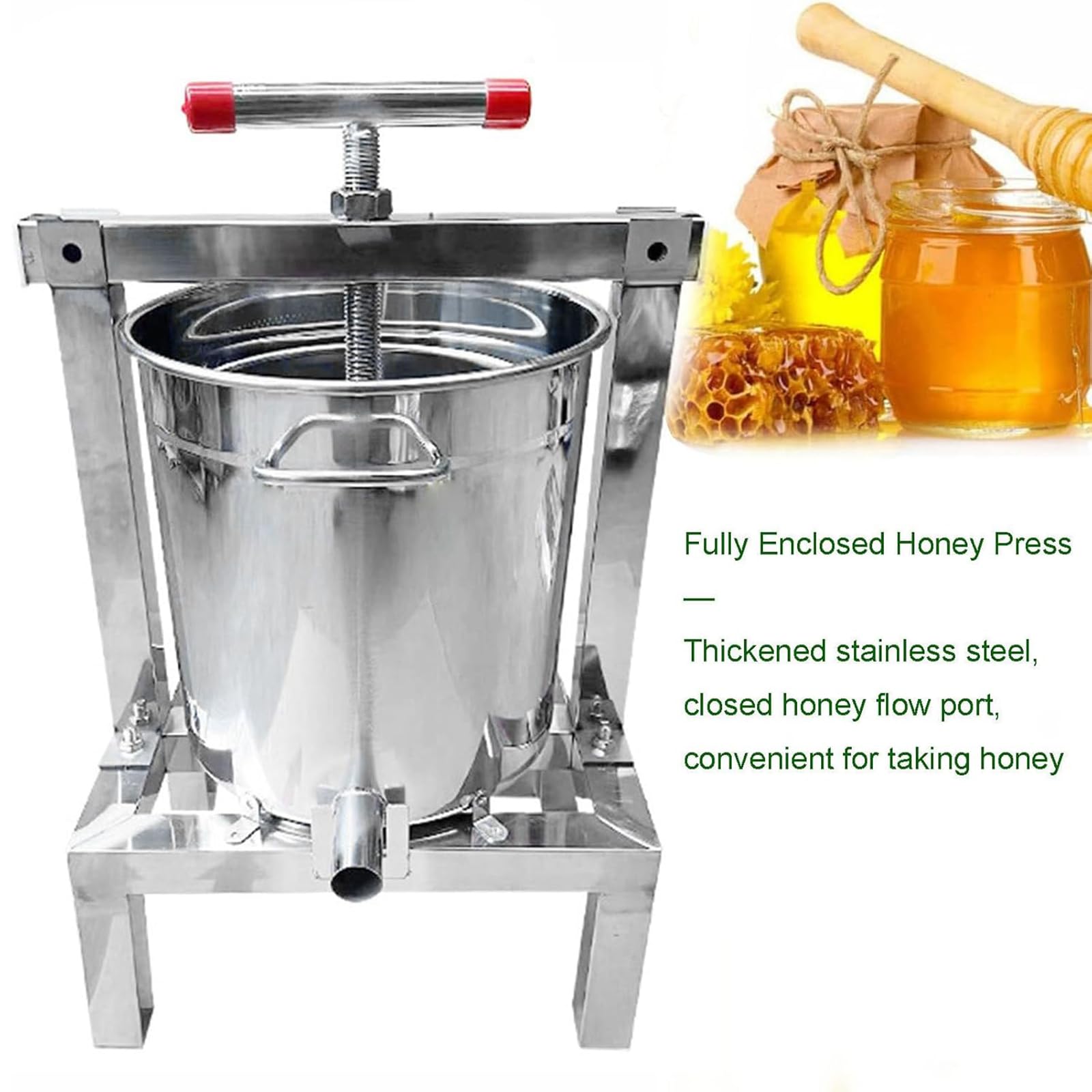 Centrifugadora De Miel Tangencial De Acero Inoxidable, Máquina Manual De Prensa De Miel For El Hogar, Extractor De Miel, Accesorio para Apicultores, con Mango En Forma De T