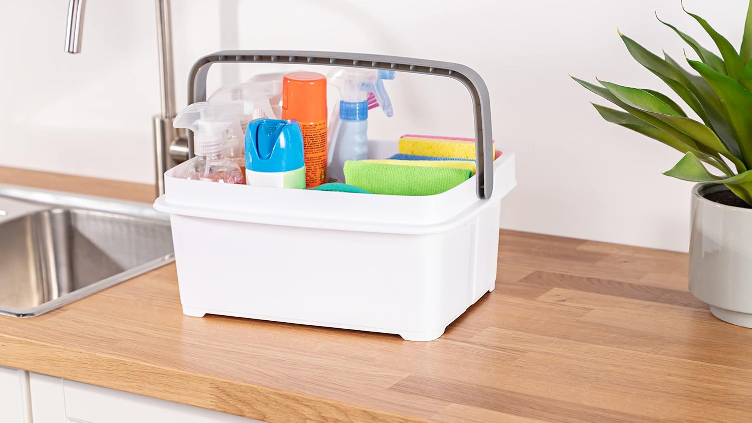 Minky Storage Caddy with Divider White