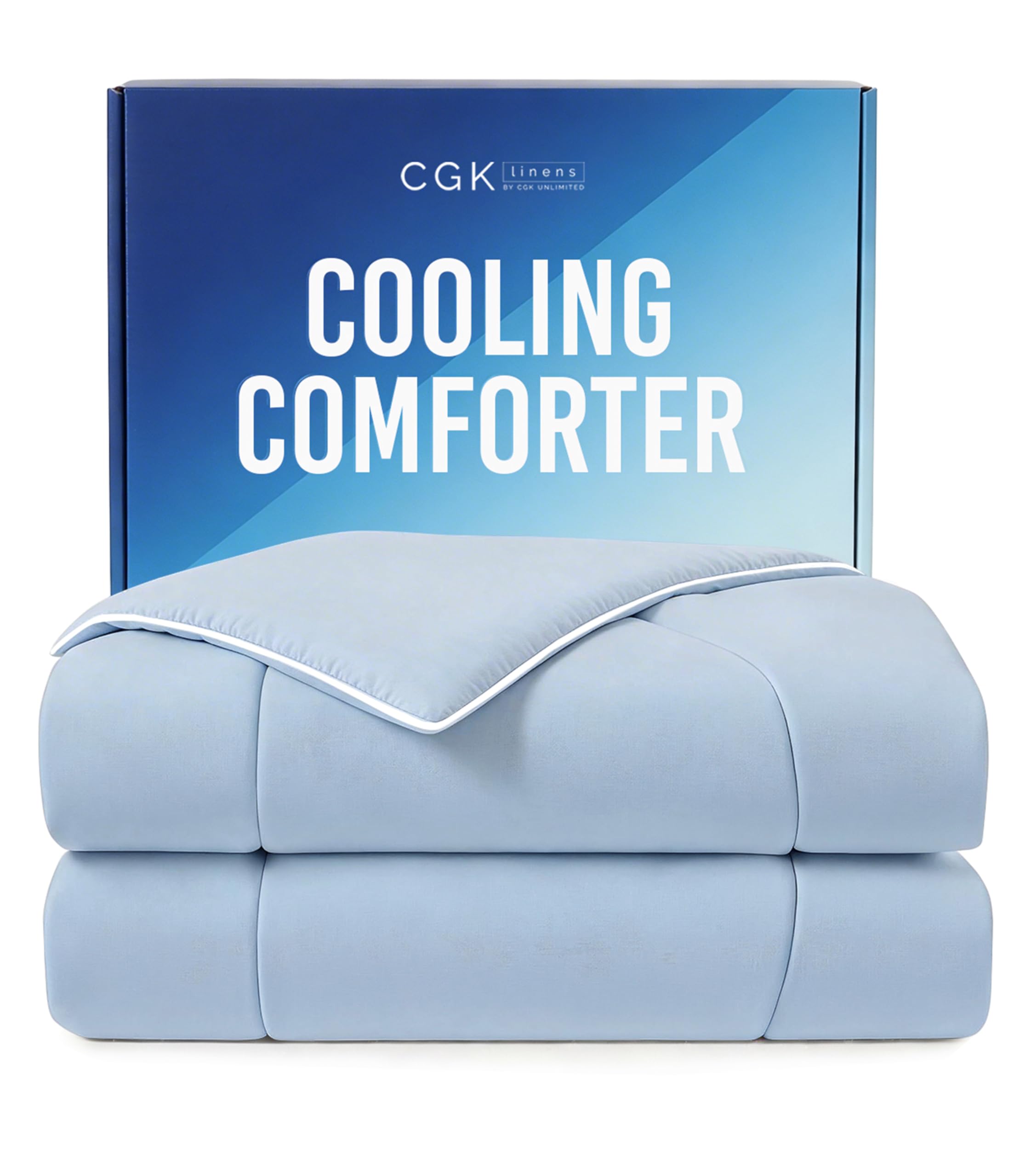 cooling comforter twin/twin xl size - cooling blanket for hot sleepers and night sweats - summer comforter for twin/twin xl size beds - soft, breathable cold blanket for sleeping - 60x90 (sky blue)