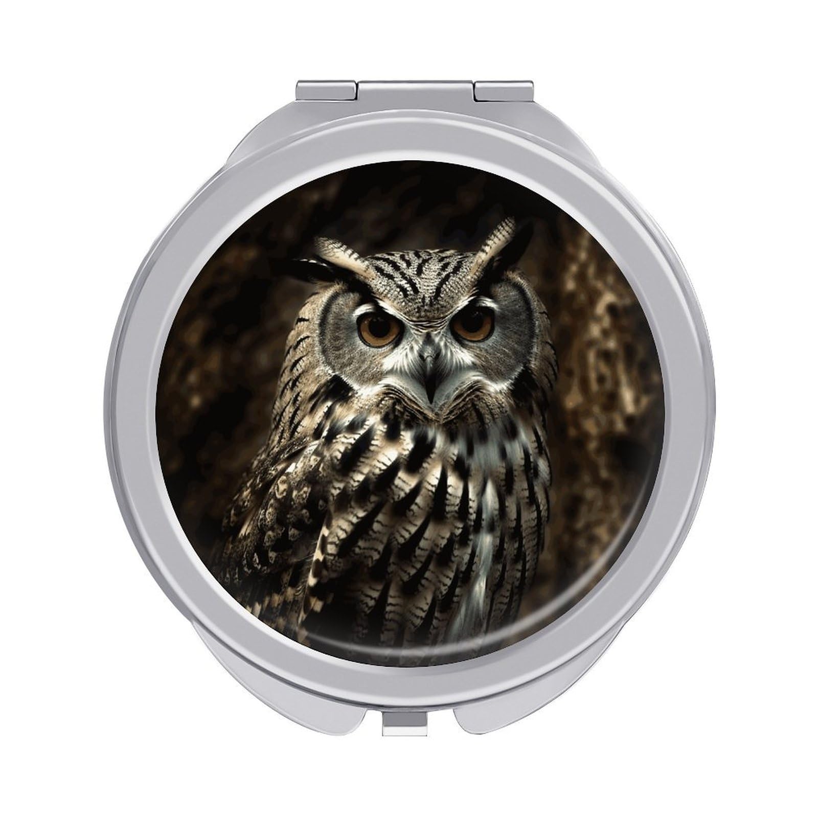 VstaDank an Owl Compact Mirror for Purses Round Fashion Travel Makeup Mirror 2X /1x Magnifying Double Sides Mini Mirrors Portable Pocket Mirrors for Handbag Purse Women Gift