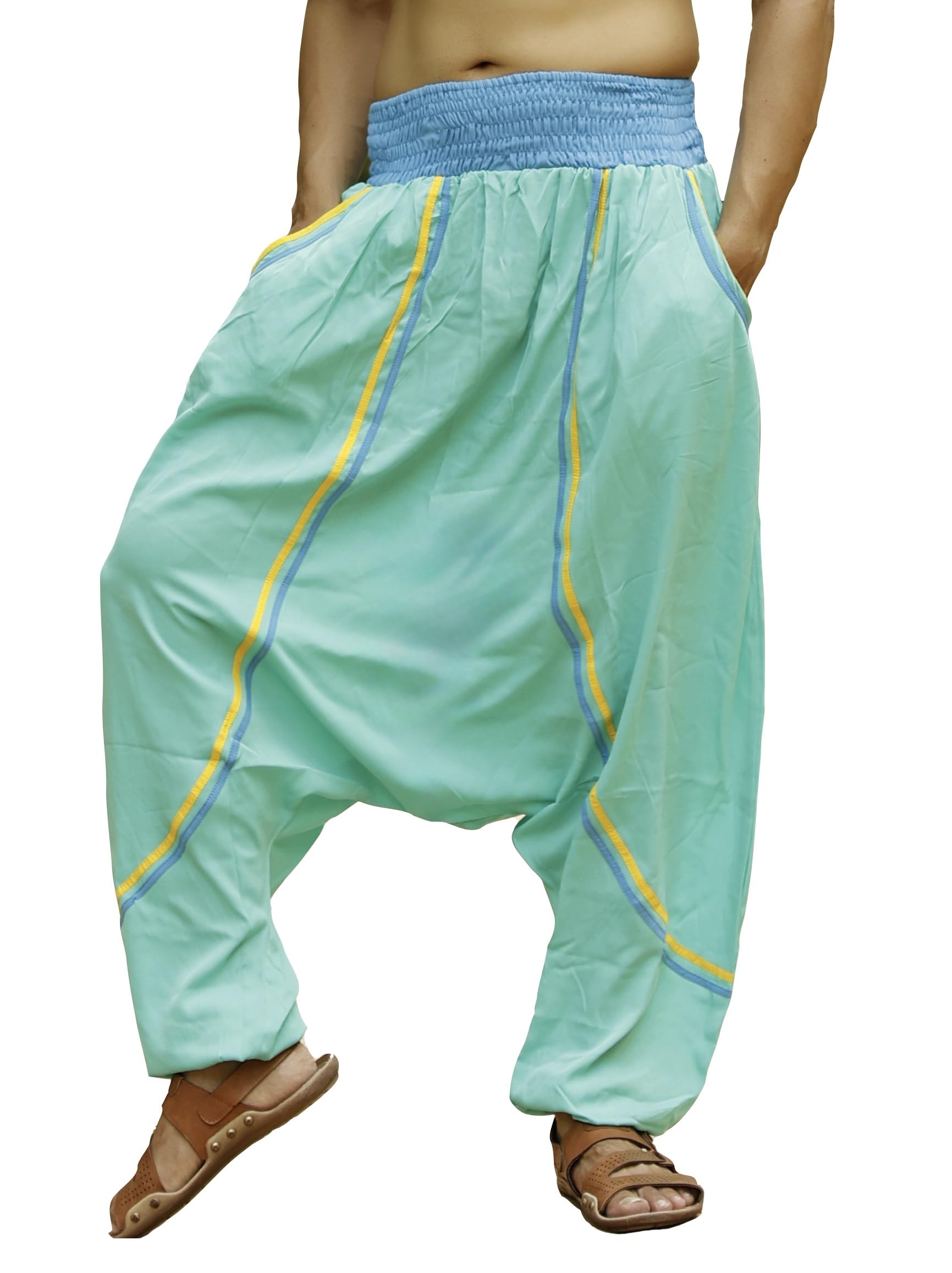 Sarjana Handicrafts Sarjana Pantalones Harem Yoga para Hombre