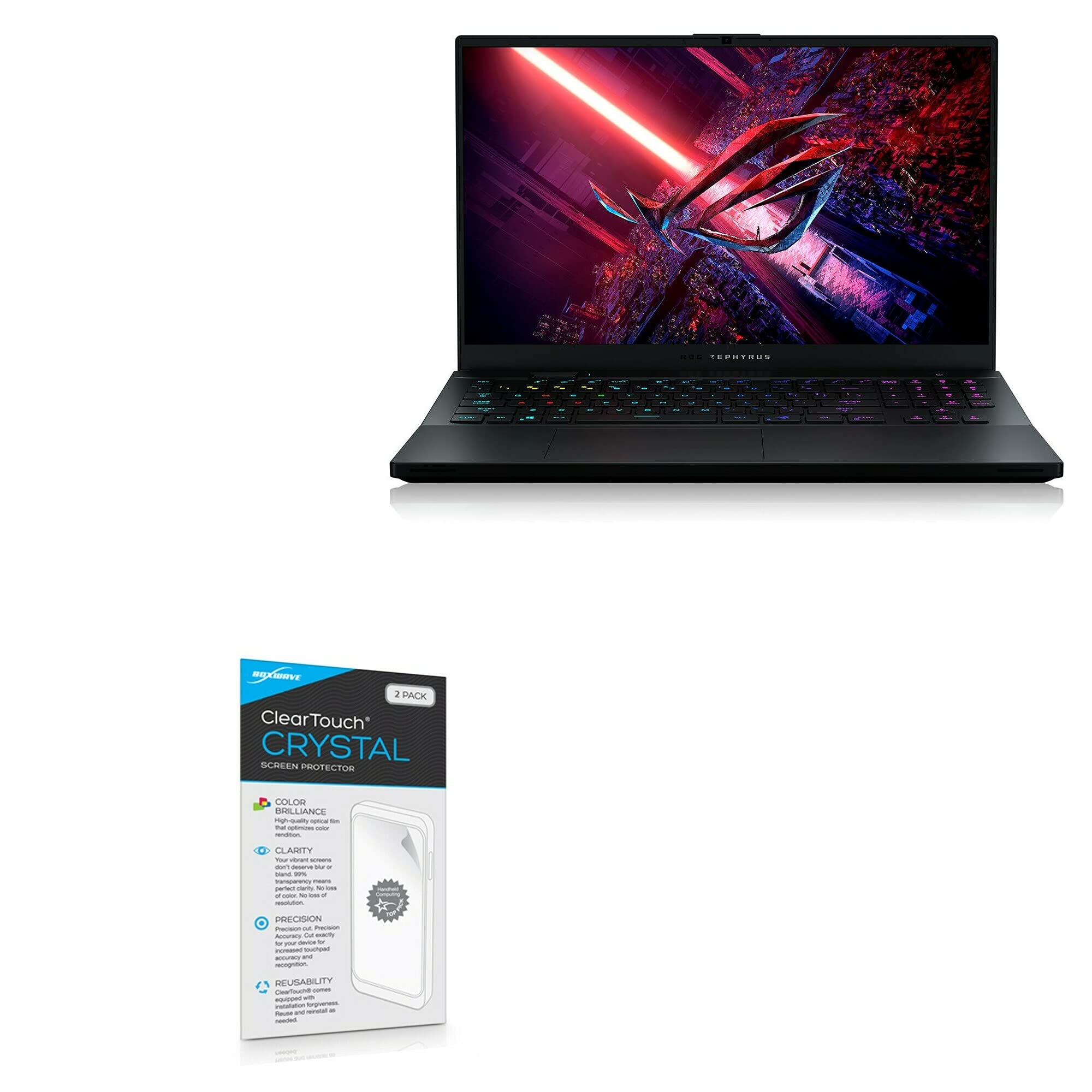 BoxWave Screen Protector Compatible with ASUS ROG Zephyrus S17 (GX703) - ClearTouch Crystal (2-Pack), HD Film Skin - Shields from Scratches