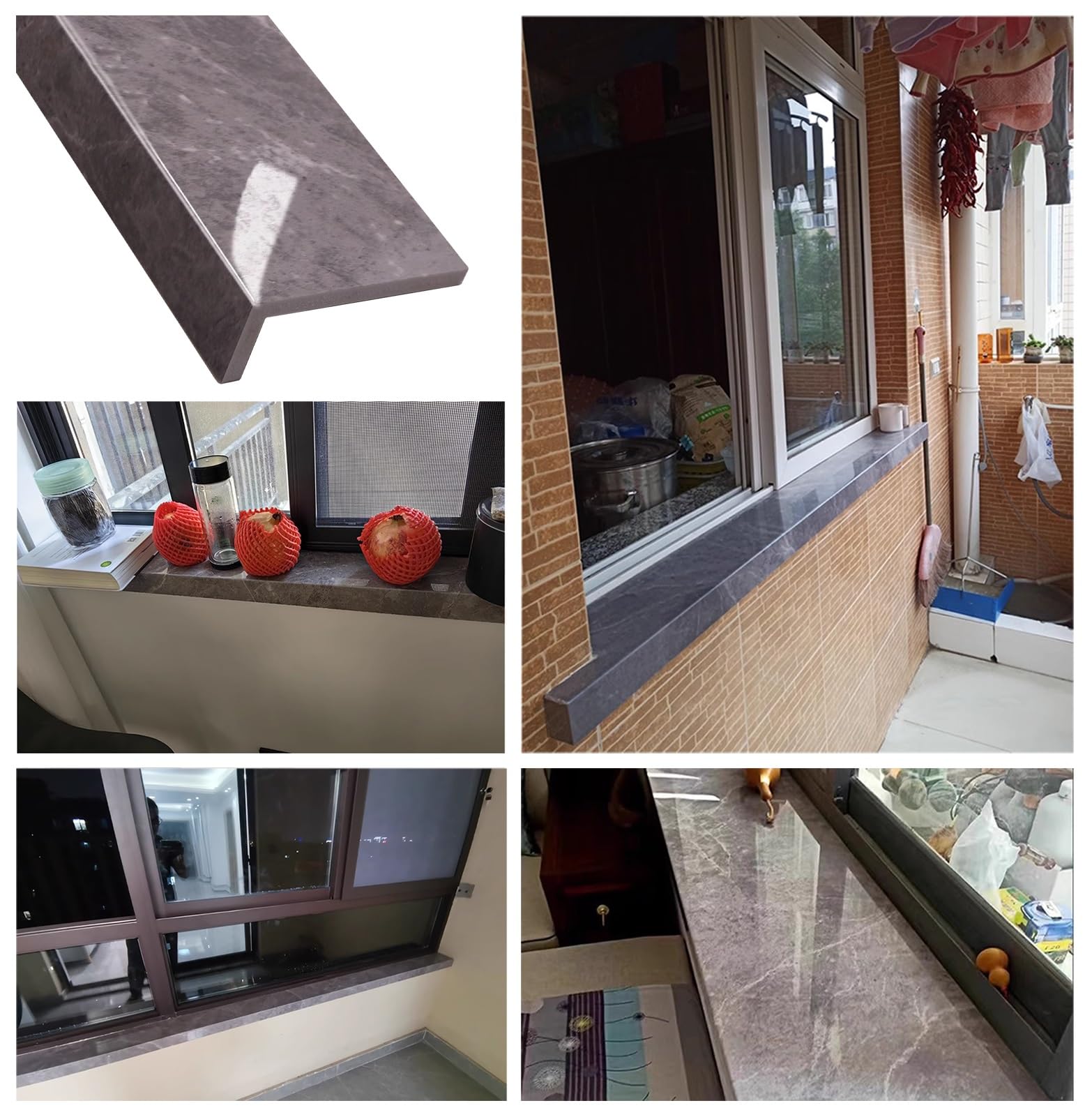 Copertura per davanzale della finestra, extra larga a forma di L, copertura decorativa per davanzale della finestra, dimensioni personalizzate (lunghezza 120 cm x larghezza 20 cm)
