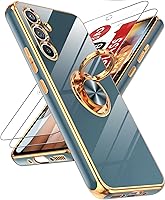 Vista 38 de LeYi para Funda de Teléfono Samsung Galaxy A13-5G: Protector de Pantalla de Vidrio Templado, Soporte Magnético Giratório de Anillo 360°, Borde Negro