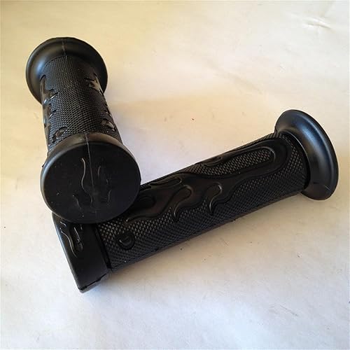XKMT - Puños estilo gel de llama negro ATV Quad Compatible con Kawasaki Polaris SEADOO BOMBARDIER Jet SKI ATV Foreman Recon Rincon Brute Force