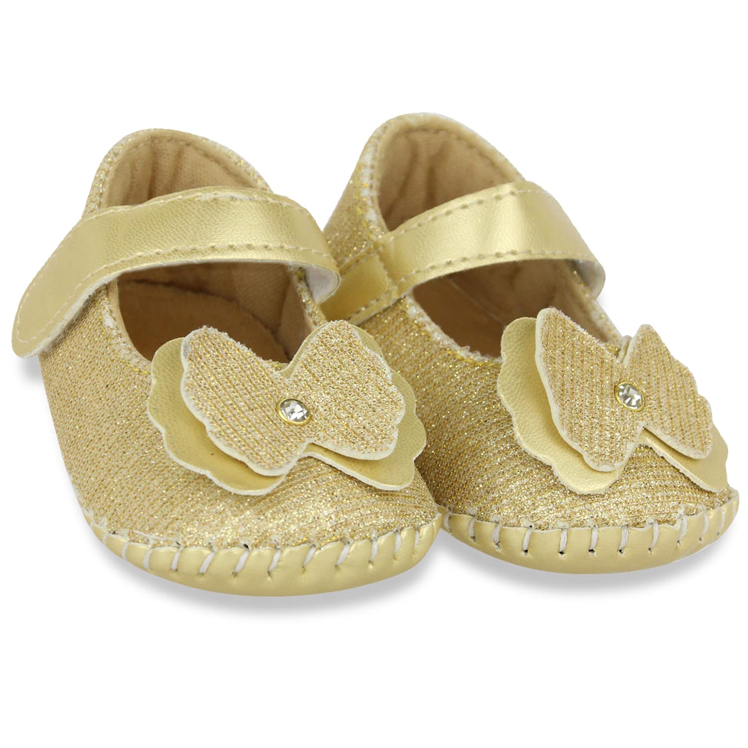 Neska Moda 6 To 12 Months Baby Girls Synthetic Leather Floral Baby Sandal Booties(Golden)-BT1688 (B0C2Q7ZP6Y) Amazon Price History, Amazon Price Tracker