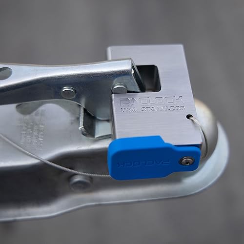 Miniatura 7 de PACLOCK Bloqueo de acoplador de remolque UCS-88A, compra cumple con la Ley Americana, aluminio anodizado azul, cilindro de 6 pines de alta