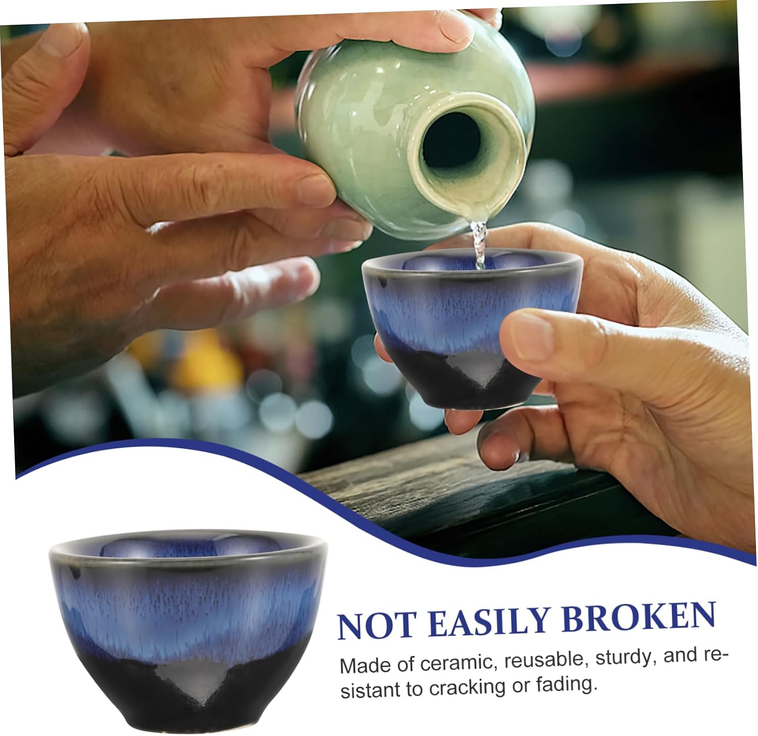 4pcs Japanese Style Ceramics Sake Cups Cute Cups for Tea Water Wine Soup