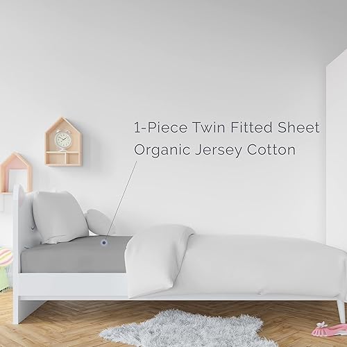 Miniatura 7 de Natemia Sábana bajera ajustable de 1 pieza, 100% algodón orgánico, 39 x 75 pulgadas, para colchones estándar de hasta 16 pulgadas, algodón de punto