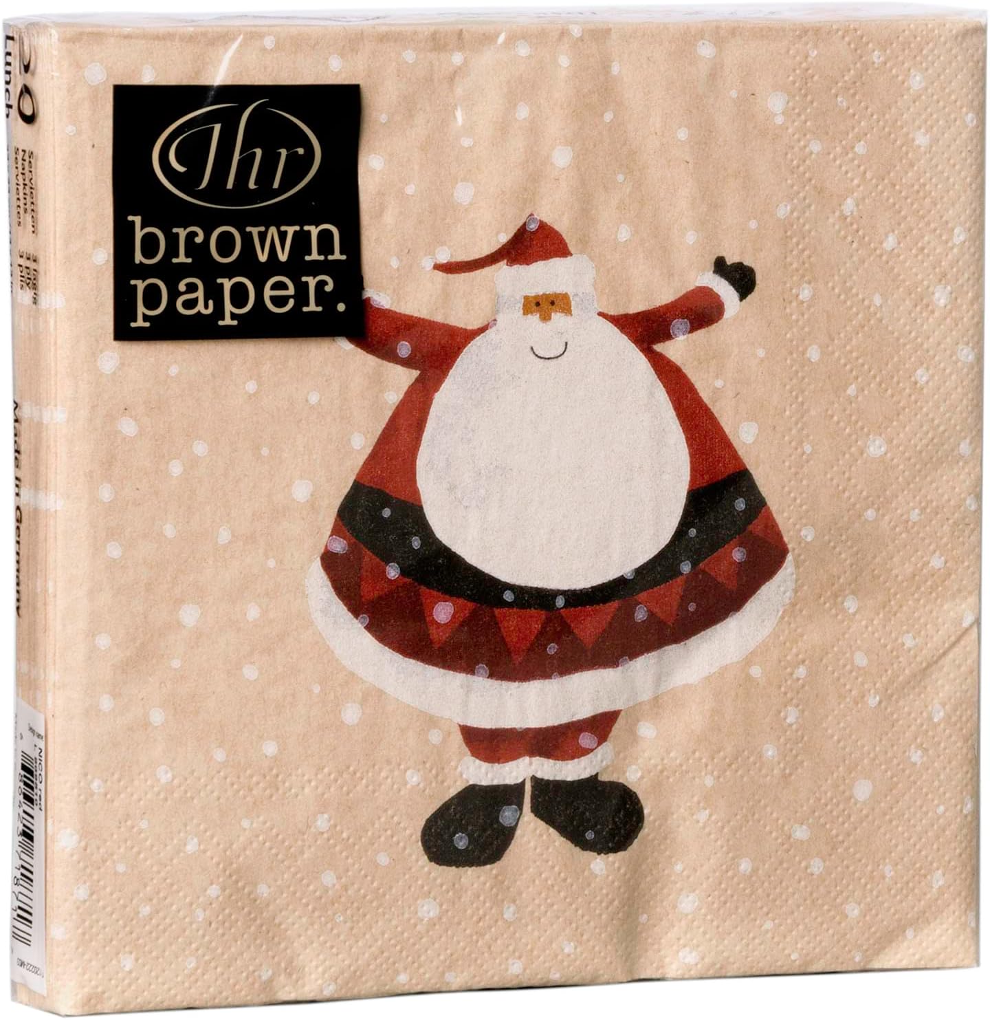 Boston International IHR Winter Holiday Christmas 3-Ply Paper Napkins, 20-Count Lunch Size, Nico- Red