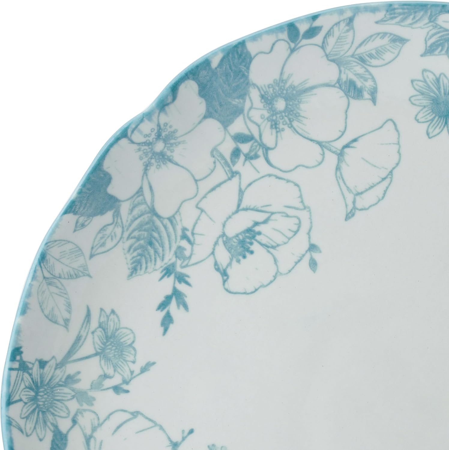 Pfaltzgraff Garden Blossom Floral 12 Piece Plate Bowl Dinnerware Set, Blue - Image 3